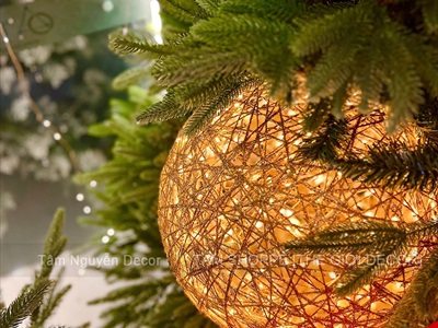 Trái châu Noel thép quấn đèn Led cỡ lớn [Nhiều cỡ - tỉ mỉ] TRAICHAU-42